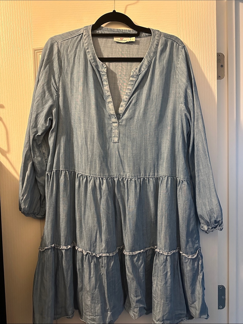 Light Blue Tiered Tunic Dress